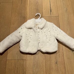 Disney girls white fur coat